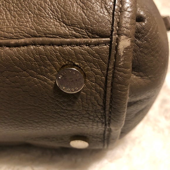 MICHAEL KORS Taupe Leather Satchel Fulton Crossbody Tote Handbag - Picture 6 of 13